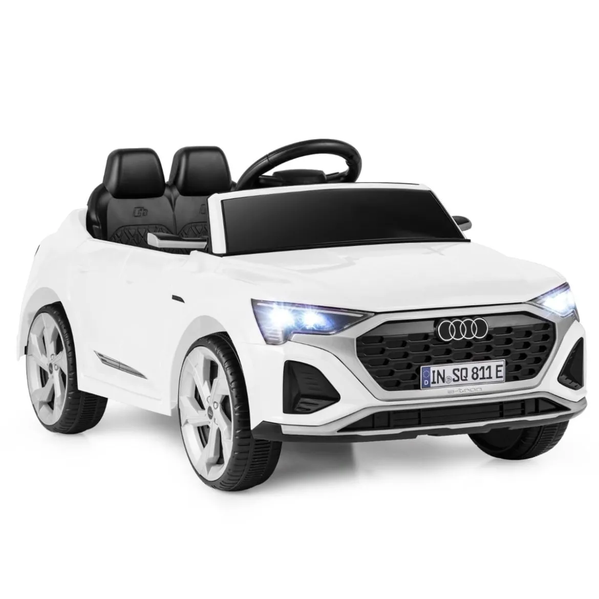 Lizenziertes Audi SQ8 Kinderauto 12-V-Elektrofahrzeug mit Fernbedienung Schwarz/Rosa
