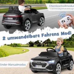 Lizenziertes Audi SQ8 Kinderauto 12-V-Elektrofahrzeug mit Fernbedienung Schwarz/Rosa