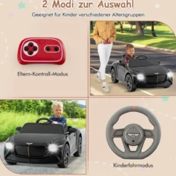 Lizenziertes Bentley Bacalar Kinderfahrzeug mit Fernbedienung & Scherentüren & Federung Schwarz