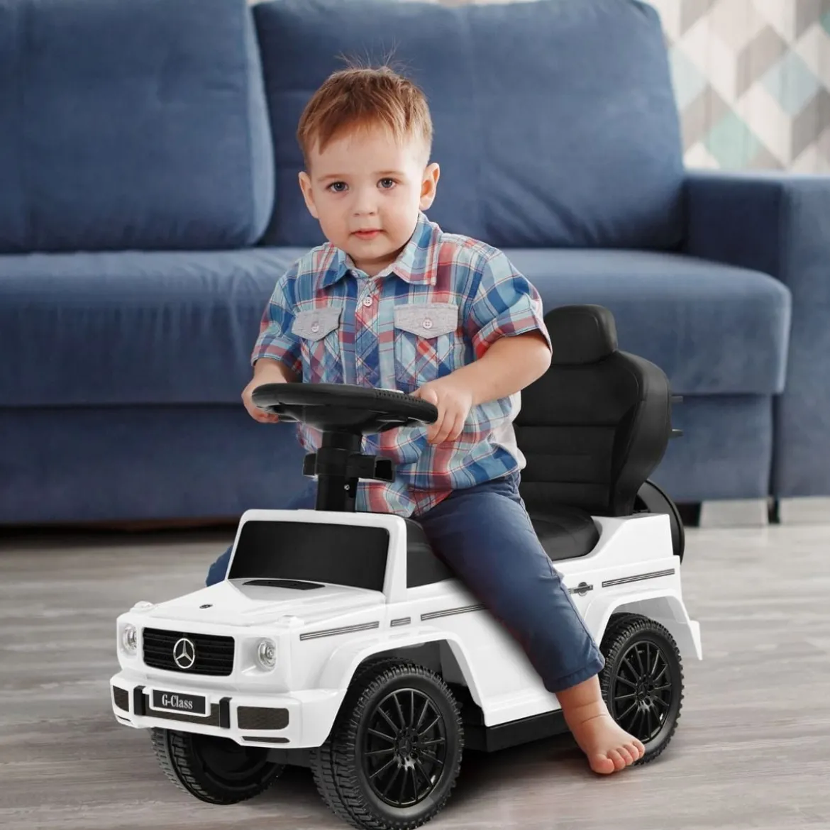 Lizenziertes Mercedes Benz Kinderfahrzeug mit Verstellbarem Sonnendach &Elterngriff Kinderwagen