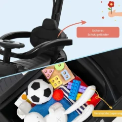 Lizenziertes Mercedes Benz Kinderfahrzeug mit Verstellbarem Sonnendach &Elterngriff Kinderwagen