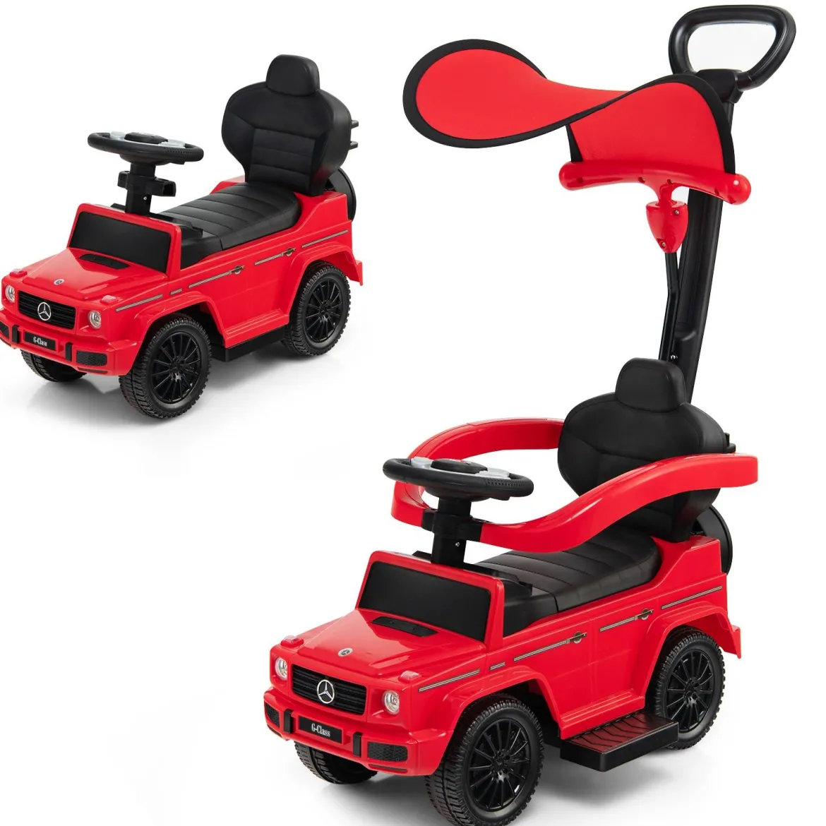 Lizenziertes Mercedes Benz Kinderfahrzeug mit Verstellbarem Sonnendach &Elterngriff Kinderwagen