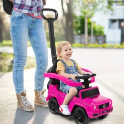 Lizenziertes Mercedes Benz Kinderfahrzeug mit Verstellbarem Sonnendach &Elterngriff Kinderwagen