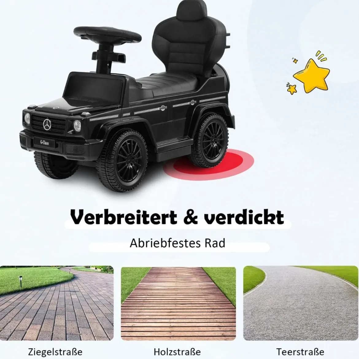Lizenziertes Mercedes Benz Kinderfahrzeug mit Verstellbarem Sonnendach &Elterngriff Kinderwagen