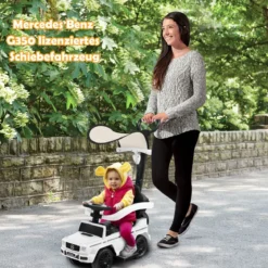 Lizenziertes Mercedes Benz Kinderfahrzeug mit Verstellbarem Sonnendach &Elterngriff Kinderwagen