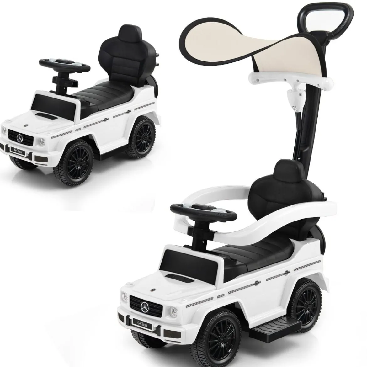 Lizenziertes Mercedes Benz Kinderfahrzeug mit Verstellbarem Sonnendach &Elterngriff Kinderwagen