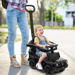 Lizenziertes Mercedes Benz Kinderfahrzeug mit Verstellbarem Sonnendach &Elterngriff Kinderwagen