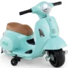 Lizenzierte Vespa Kinder Elektromotorrad 6V Batterie betriebenes Motorrad mit LED-Scheinwerfer Blau