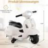 Lizenzierte Vespa Kinder Elektromotorrad 6V Batterie betriebenes Motorrad mit LED-Scheinwerfer Weiß