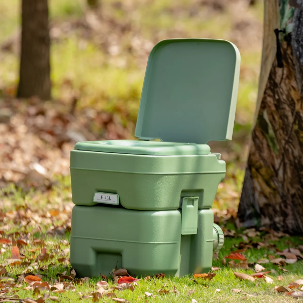 20L + 12L Campingtoilette mit Abnehmbarem Abwassertank Tragbares Campingklo