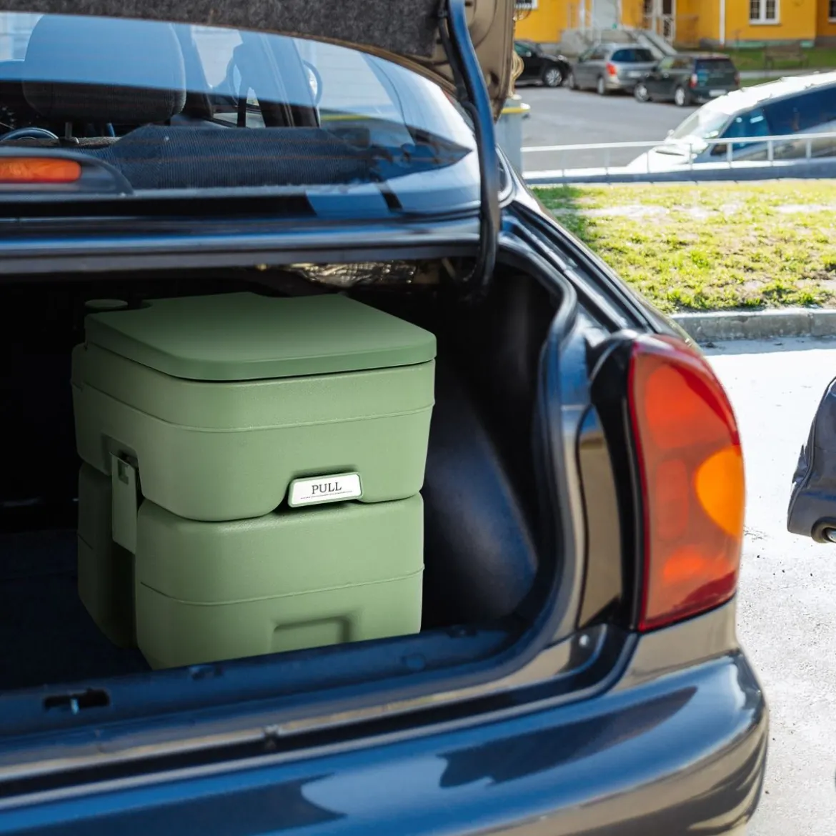 20L + 12L Campingtoilette mit Abnehmbarem Abwassertank Tragbares Campingklo