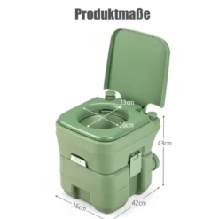 20L + 12L Campingtoilette mit Abnehmbarem Abwassertank Tragbares Campingklo