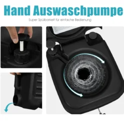 20L + 12L Campingtoilette mit Abnehmbarem Abwassertank Tragbares Campingklo