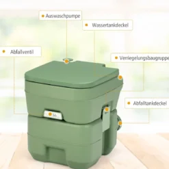 20L + 12L Campingtoilette mit Abnehmbarem Abwassertank Tragbares Campingklo