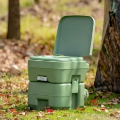 20L + 12L Campingtoilette mit Abnehmbarem Abwassertank Tragbares Campingklo