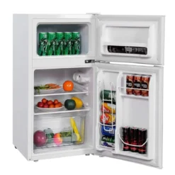 90L Mini-Kühlschrank separates Gefrierfach Kompakter Kühlschrank 48,5 x 49,5 x 86 cm Weiß