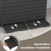 235 L Mülleimer mit Doppeldeckel & Ausziehbarer Auffangschale & Griff Outdoor Mülltonne Schwarz