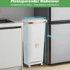 38L Mülleimer mit 2 Herausnehmbaren Eimern & Deckel & Fußpedal & Rädern Abfalleimer Weiß