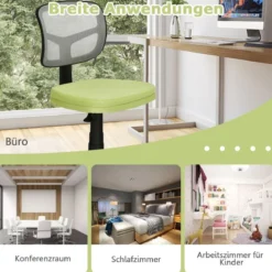 Low-Back-Bürostuhl höhenverstellbar Chefsessel belastbar 50 x 50 x 79-91 cm Grün