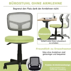 Low-Back-Bürostuhl höhenverstellbar Chefsessel belastbar 50 x 50 x 79-91 cm Grün