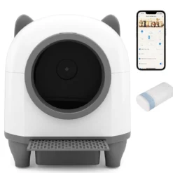 80L Selbstreinigende Katzentoilette mit App-Steuerung & Geruchskontrolle & 10 Sensorsicherheit & Müllbeutel