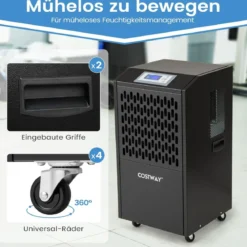 118 L/Tag Bautrockner mit Ablaufschlauch & 24H Timer & 4 Rädern Kommerzieller Luftentfeuchter