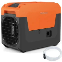 66 L/Tag Elektrischer Luftentfeuchter mit Ablaufschlauch & Pumpe Industrieller Bautrockner Orange