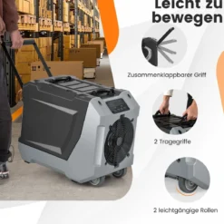 85 L/Tag Luftentfeuchter Bautrockner mit Pumpe & Ablaufschlauch Industrie Trocknungsgerät mit 24H Timer