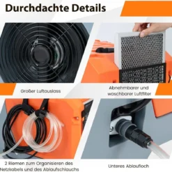 85 L/Tag Luftentfeuchter Bautrockner mit Pumpe & Ablaufschlauch Industrie Trocknungsgerät mit 24H Timer