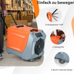 85 L/Tag Luftentfeuchter Bautrockner mit Pumpe & Ablaufschlauch Industrie Trocknungsgerät mit 24H Timer
