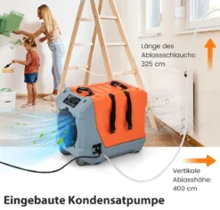 85 L/Tag Luftentfeuchter Bautrockner mit Pumpe & Ablaufschlauch Industrie Trocknungsgerät mit 24H Timer