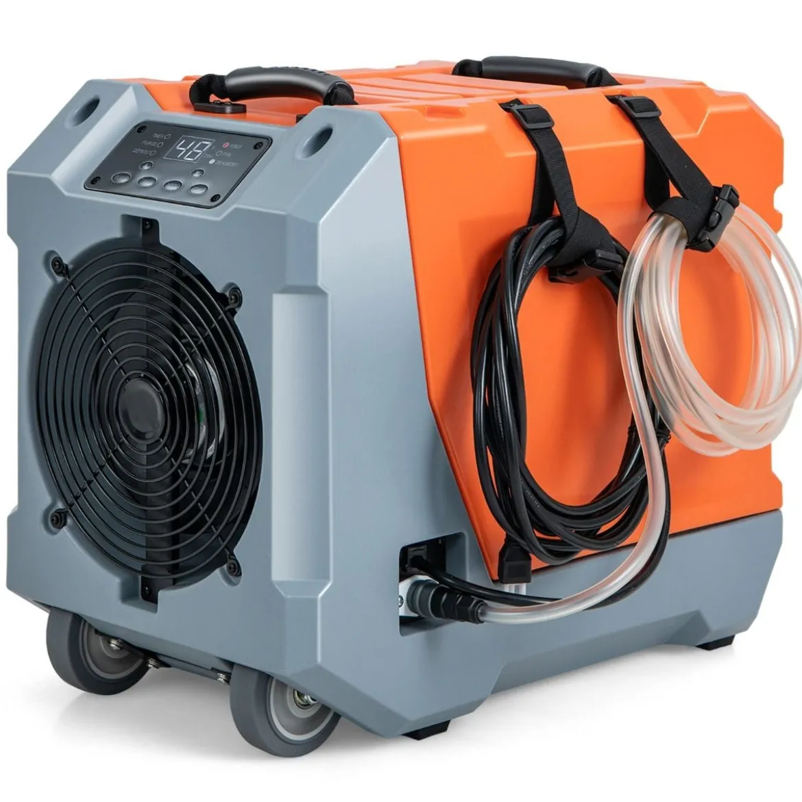 85 L/Tag Luftentfeuchter Bautrockner mit Pumpe & Ablaufschlauch Industrie Trocknungsgerät mit 24H Timer Orange + Grau