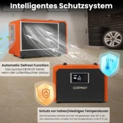 60 L/Tag Luftentfeuchter mit Ablaufschlauch & 24H Timer Bautrockner Industrie Trocknungsgerät