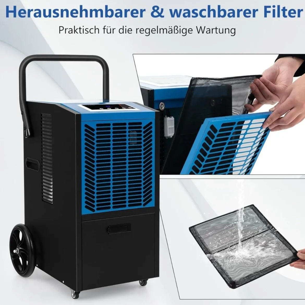 66 L/Tag Luftentfeuchter mit 24H Timer & Automatisches Abtauen Bautrockner