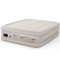 Luftbett Queen-size Luftmatratze elektrischer Pumpe Reisebett inkl. Tragetasche Beige
