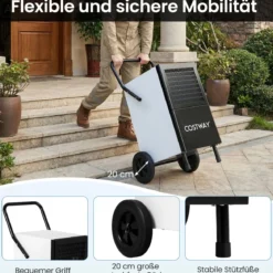 Luftentfeuchter Gewerblich 60 L/Tag Entfeuchter für 200 m² Raum Bautrockner mit Pumpe & Ablaufschlauch