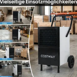 Luftentfeuchter Gewerblich 60 L/Tag Entfeuchter für 200 m² Raum Bautrockner mit Pumpe & Ablaufschlauch
