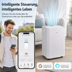 Luftentfeuchter 20L/Tag mit Rollen & 3 Entfeuchtungsmodi Tragbarer Lufttrockner mit Ablaufschlauch