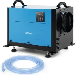 Luftentfeuchter mit 3 Modi & 24H Timer Bautrockner hängend & freistehend 2 in 1 20-58 L/Tag Blau/Weiß