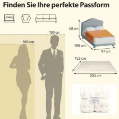 Luxuriöse Kunstpelz-Decke Flauschige Plüsch Kaninchenfell Blasen Decke Beige 153 x 203 cm