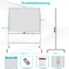 Magnetisches doppelseitiges Whiteboard mit Rädern für das Klassenzimmer im Büro und zu Hause