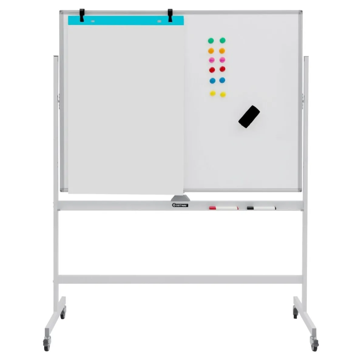 Magnetisches doppelseitiges Whiteboard mit Rädern für das Klassenzimmer im Büro und zu Hause