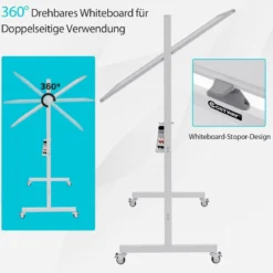 Magnetisches doppelseitiges Whiteboard mit Rädern für das Klassenzimmer im Büro und zu Hause