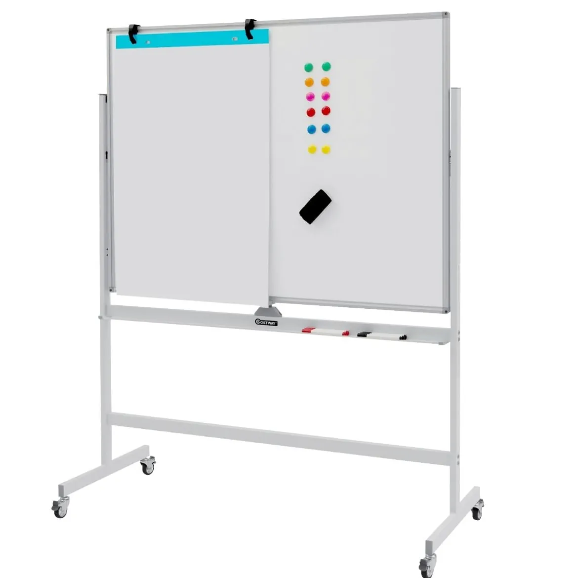 Magnetisches doppelseitiges Whiteboard mit Rädern für das Klassenzimmer im Büro und zu Hause