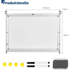Magnetische Tafel doppelseitiges Whiteboard wandmontierte weiße Tafel mit Aluminiumrahmen Weiß