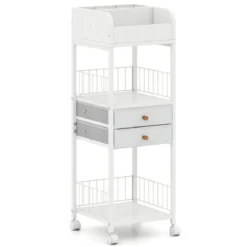 Makeup Aufbewahrungswagen mit Schubladen & Rädern & Ablageflächen Kosmetik Organizer
