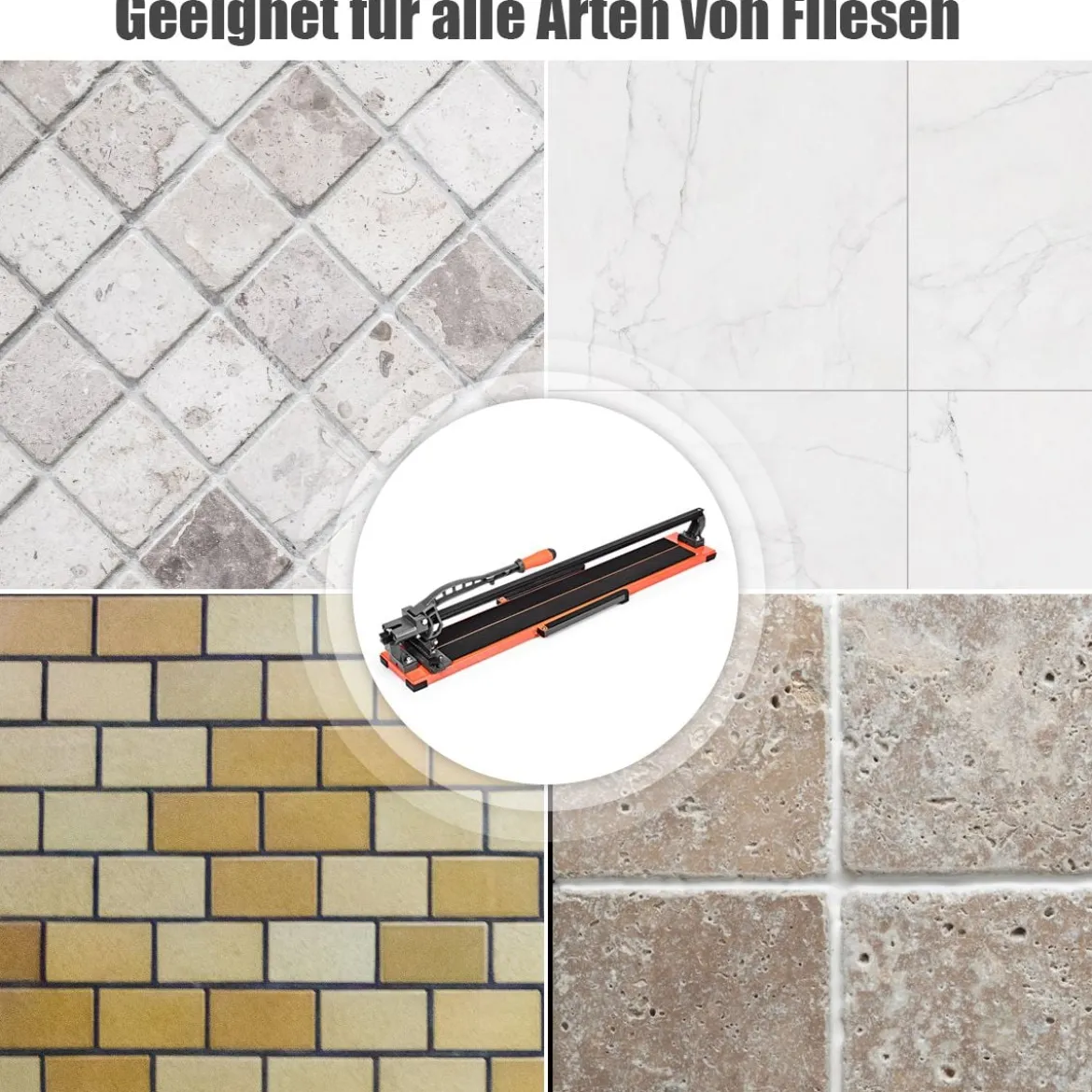 Manueller Fliesenschneider Professioneller Fliesenschneider 110 x 25 x 18 cm Orange + Schwarz