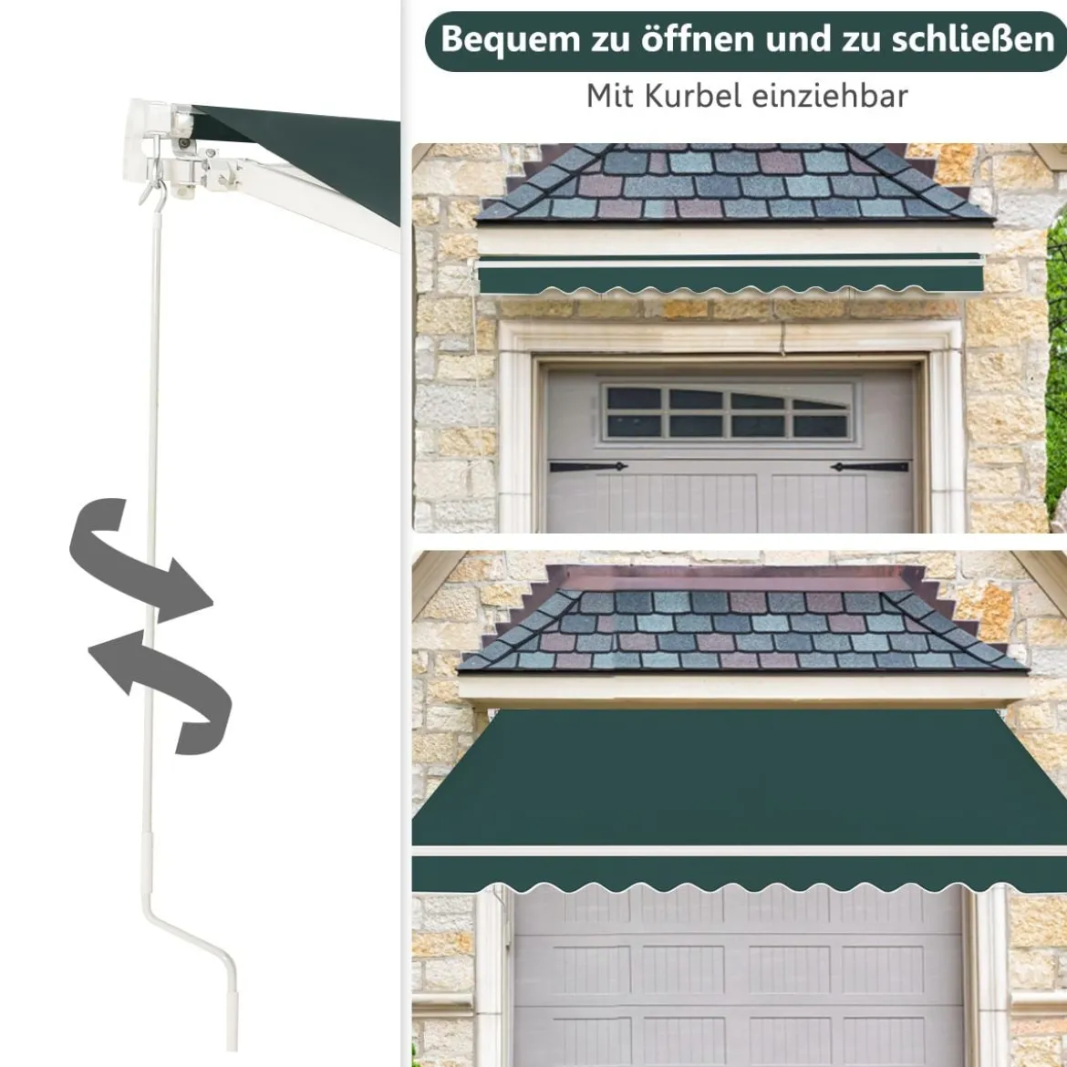 Markise mit Kurbel Balkonmarkise Sonnenschutz Gelenkarmmarkise 400 x 250 cm