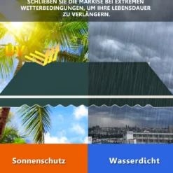 Markise mit Kurbel Balkonmarkise Sonnenschutz Gelenkarmmarkise 400 x 250 cm
