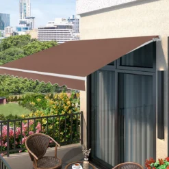 Markise mit Kurbel Balkonmarkise Sonnenschutz Gelenkarmmarkise 400 x 250 cm